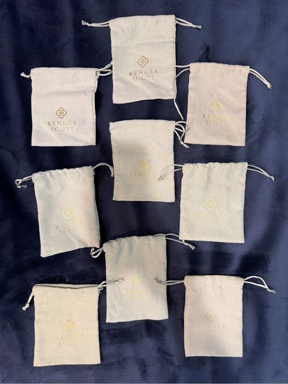 Kendra Scott Drawstring Jewelry Dust Storage Bags with Gold Letters Lot 9
